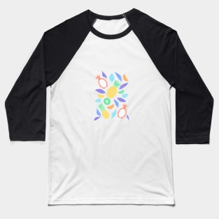 Summer Fruit on White Baseball T-Shirt